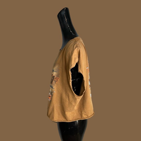 Harley-Davidson Tan and Black Graphic reworked t-shirt - Picture 5 of 12